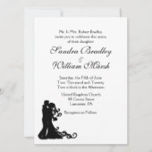 Braut und Groom White Einladung (Vorderseite)