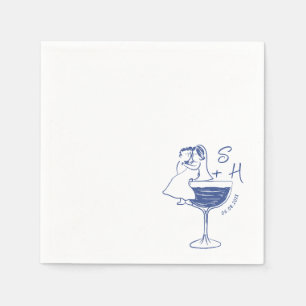Braut- und Groomcocktail-Hochzeit Serviette