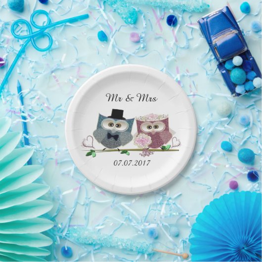 Braut- und Groomhochzettel-Teller Pappteller (Party)