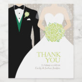 Braut und Grün Gewohnheit danke Ihnen Weinetikette Weinetikett (Einzelnes Label)