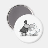 Braut und Hippos küssen - personalisieren Magnet (Vorderseite/Rückseite)