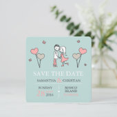 Braut und Hochzeit speichern das Datum Save The Date (Stehend Vorderseite)