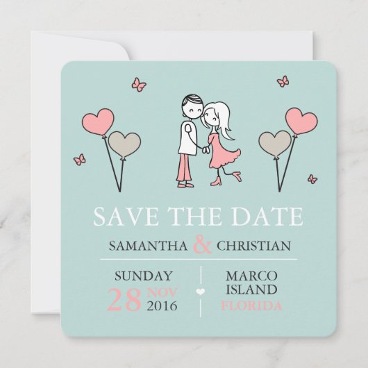 Braut und Hochzeit speichern das Datum Save The Date (Vorderseite)