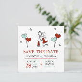 Braut und Hochzeit speichern das Datum Save The Date (Stehend Vorderseite)