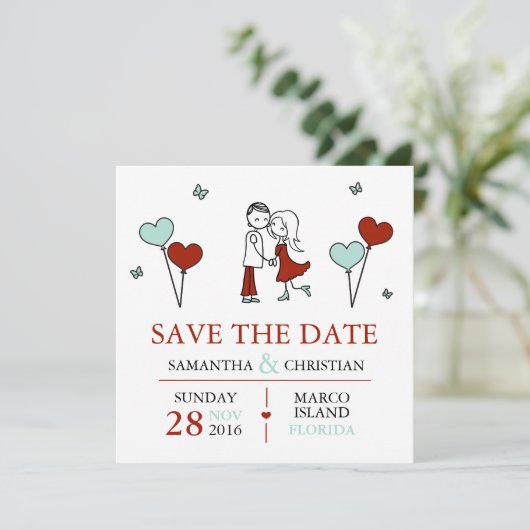 Braut und Hochzeit speichern das Datum Save The Date (Stehend Vorderseite)