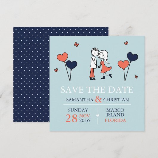 Braut und Hochzeit speichern das Datum Save The Date (Vorne/Hinten)