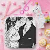 Braut und Hochzeit von Groom und Schwarz Pappteller (Party)