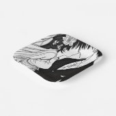 Braut und Hochzeit von Groom und Schwarz Pappteller (Gewinkelt)