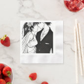 Braut und Hochzeit von Groom und Schwarz Serviette (Beispiel)