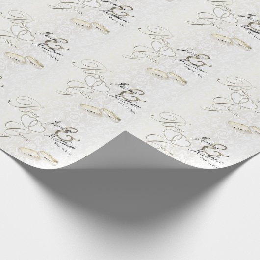 Braut- und Hochzeitsring Geschenkpapier (Ecke)