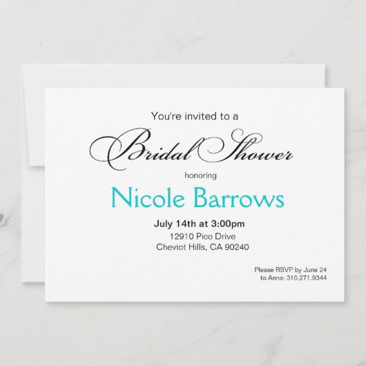 Braut und ihr Brdesmaids Brautparty | aquamarin Einladung (Rückseite)