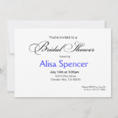 Braut und ihr Kobalt des Brautjungfern-Brautparty Einladung (Rückseite)