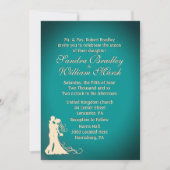 Braut und Kräutergarten Aquamarin und Creme Einladung (Vorderseite)