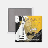 Braut und Kräutergarten - Save the Date - Gelb Magnet (Vorderseite/Rückseite)