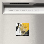 Braut und Kräutergarten - Save the Date - Gelb Magnet (In Situ (Geschirrspüler))