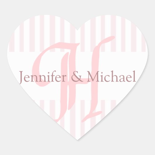 Braut- und Kräutermonogramm H Herz-Aufkleber (Vorderseite)