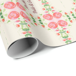 Braut- und Rosenwackelpapier Geschenkpapier