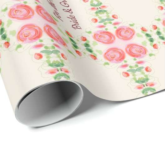 Braut- und Rosenwackelpapier Geschenkpapier (Rolleneckpunkt)