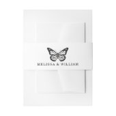 Braut und Schmetterling schwarz & weiß Hochzeit Einladungsbanderole (Vorderseite Beispiel)
