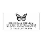 Braut- und Schmetterlingsstichtum-Rücksendeadresse Permastempel (Design)
