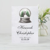 Braut und Schneeglobe Save The Date (Stehend Vorderseite)