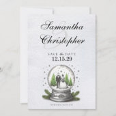 Braut und Schneeglobe Save The Date (Vorderseite)