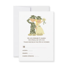 Braut und Soldat Camouflage Hochzeit