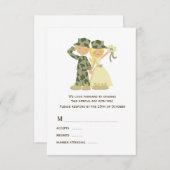 Braut und Soldat Camouflage Hochzeit RSVP Karte (Vorne/Hinten)