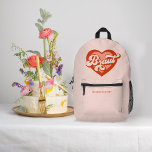Braut und Team Braut Bachelorette Retro Herz Bedruckter Rucksack<br><div class="desc">Braut und Team Braut Bachelorette Retro Herzdrucktasche</div>