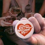 Braut und Team Braut Bachelorette Retro Herz Button<br><div class="desc">Braut und Team Braut Bachelorette Retro Herzknopf Vintag Bride zu Bride's Maid BrideTribe</div>