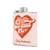 Braut und Team Braut Bachelorette Retro Herz Flachmann (Links)