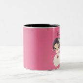 Braut und Trauzeugin Zweifarbige Tasse (Mittel)