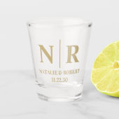 Braut- und Wurfanfänge für die Hochzeit Schnapsglas (Vorderseite)