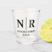 Braut- und Wurfanfänge für die Hochzeit Schnapsglas (Vorderseite)