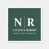 Braut- und Wurzelinitials für Hochzeiten elegant Serviette (Vorderseite)