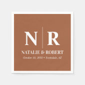 Braut- und Wurzelinitials für Hochzeiten elegant Serviette (Vorderseite)