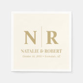 Braut- und Wurzelinitials für Hochzeiten elegant Serviette (Vorderseite)