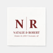 Braut- und Wurzelinitials für Hochzeiten elegant Serviette (Vorderseite)