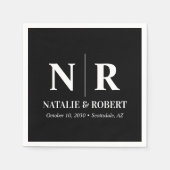 Braut- und Wurzelinitials für Hochzeiten elegant Serviette (Vorderseite)