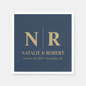 Braut- und Wurzelinitials für Hochzeiten elegant Serviette (Vorderseite)