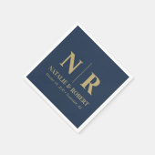 Braut- und Wurzelinitials für Hochzeiten elegant Serviette (Ecke)