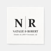 Braut- und Wurzelinitials für Hochzeiten elegant Serviette (Vorderseite)