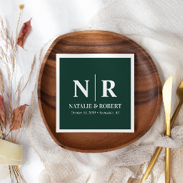 Braut- und Wurzelinitials für Hochzeiten elegant Serviette