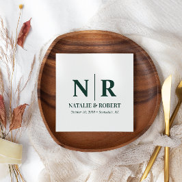 Braut- und Wurzelinitials für Hochzeiten elegant Serviette