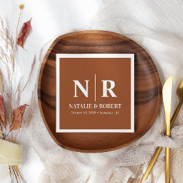 Braut- und Wurzelinitials für Hochzeiten elegant Serviette