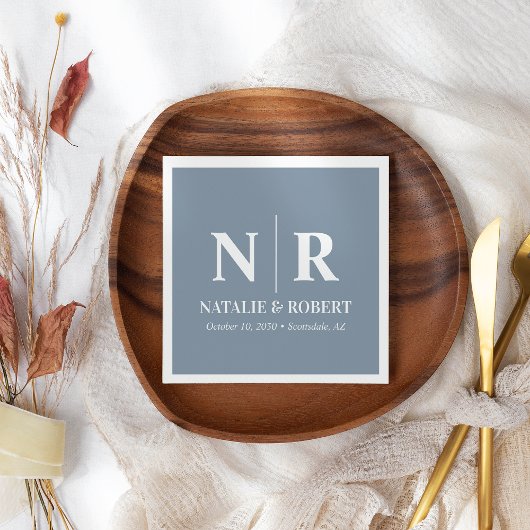 Braut- und Wurzelinitials für Hochzeiten elegant Serviette