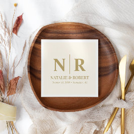 Braut- und Wurzelinitials für Hochzeiten elegant Serviette