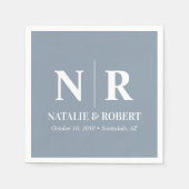 Braut- und Wurzelinitials für Hochzeiten elegant Serviette (Vorderseite)