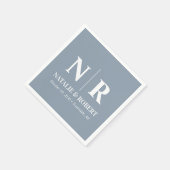 Braut- und Wurzelinitials für Hochzeiten elegant Serviette (Ecke)