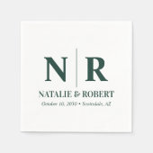 Braut- und Wurzelinitials für Hochzeiten elegant Serviette (Vorderseite)